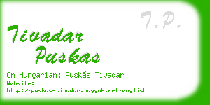 tivadar puskas business card